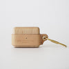Beige Wood Leather AirPods Pro Case with Clip Strap Leather 1,2 AirPods Case Airpod Case Cover - iwalletsmen