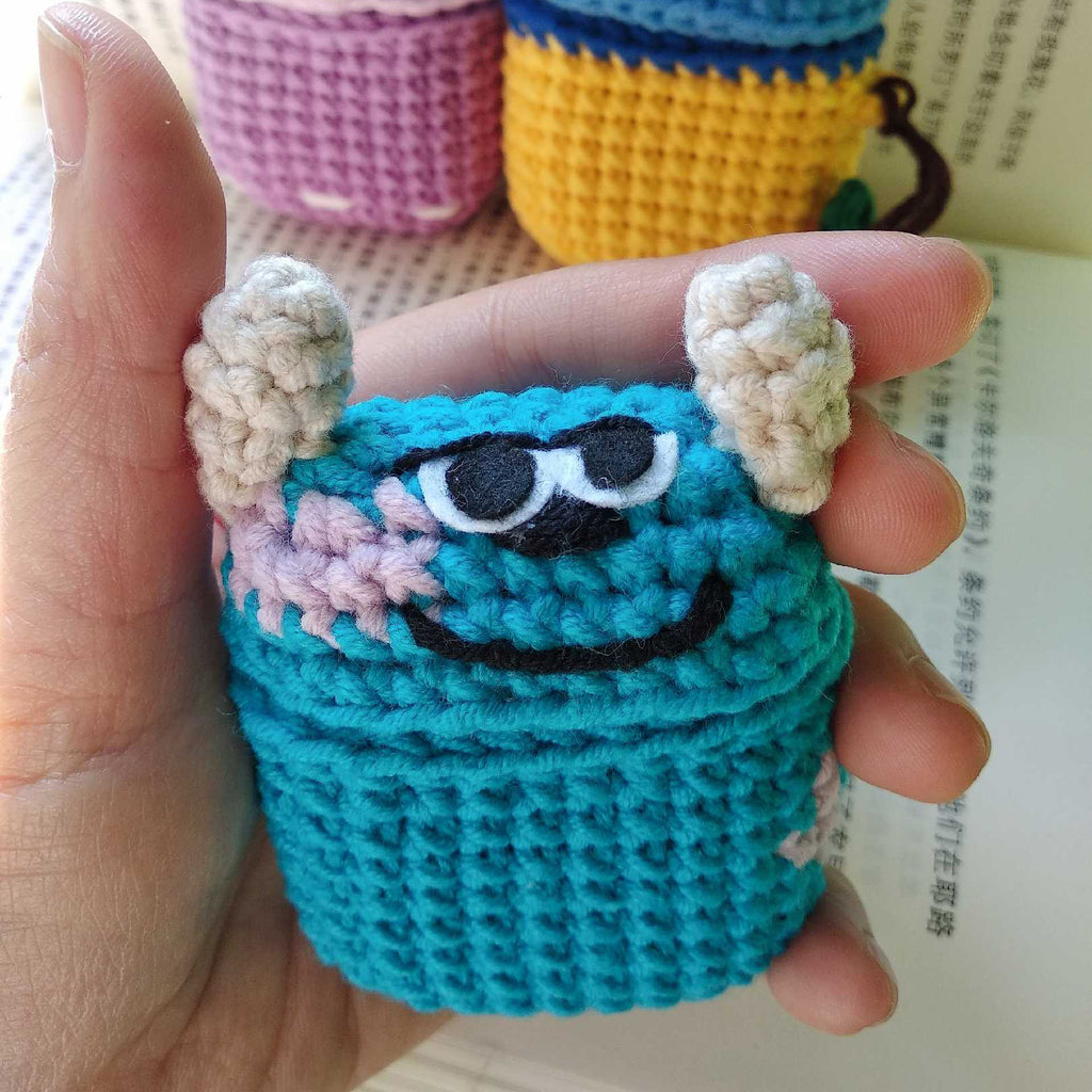 Girl's Cute AirPods 1/2 Cases James P. Sullivan Handmade Kawaii AirPods Pro Case Blue Airpod Case Cover