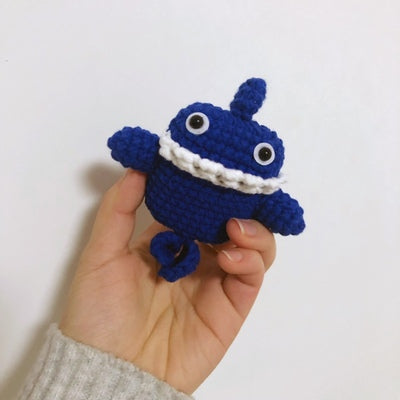 Girl's Cute AirPods Pro Cases Knit Blue Shark Handmade Kawaii AirPods 1/2 Case Shark Airpod Case Cover