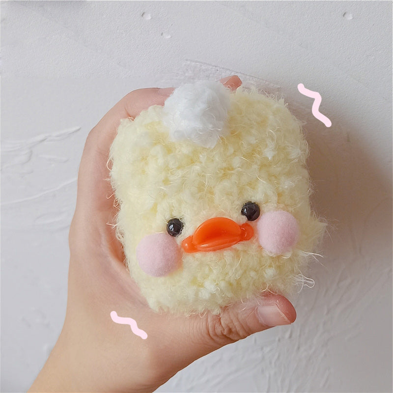 Girl's Cute AirPods Pro Cases Crochet Yellow Duck Handmade Kawaii AirPods 1/2 Case Yellow Airpod Case Cover