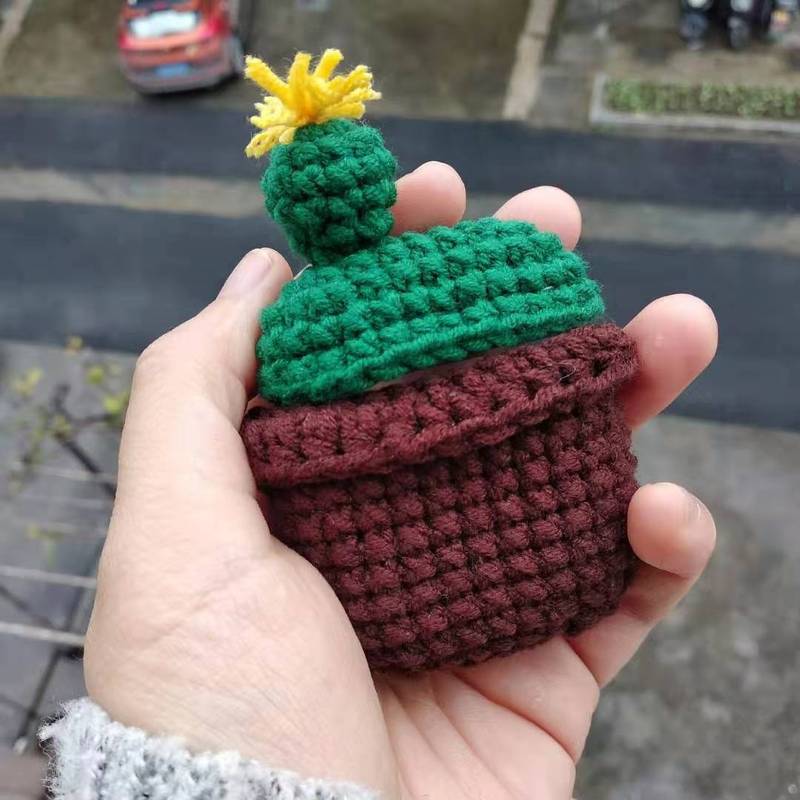 Girl's Cute AirPods 1/2 Cases Ball Cactus Handmade AirPods Pro Case Ball Cactus Airpod Case Cover