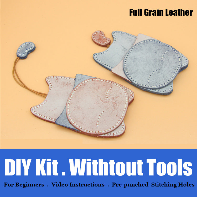 Cute DIY Leather Key Holder Kits DIY Waxed Leather Projects DIY Leather Womens KeyChain DIY Leather KeyRing Kit