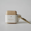 White Wood Leather AirPods 1,2 Case with Clip Strap Leather Pro AirPods Case Airpod Case Cover - iwalletsmen