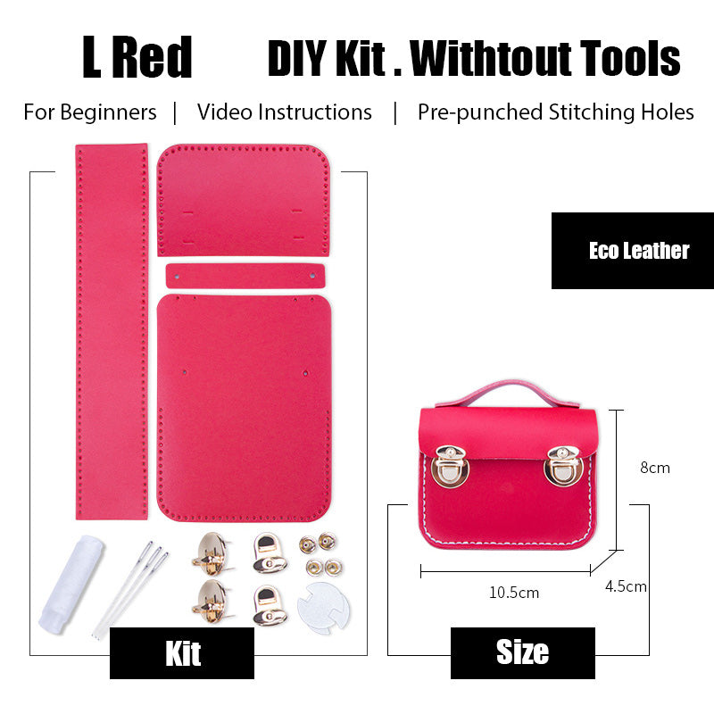 DIY Leather AirPods Case Kit DIY Leather Mini Satchel Bag Kit DIY Red Leather Projects DIY Leather Pouch Kit