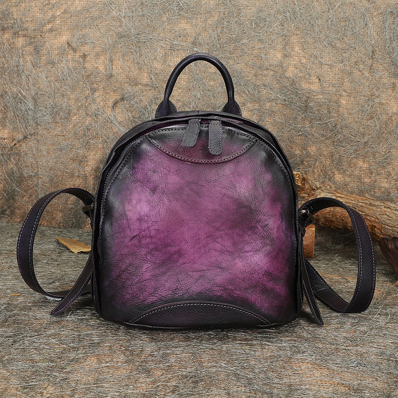 best leather backpack women small Best Leather Rucksack Bag Womens Vintage Small School Backpacks Leathe –  Feltify