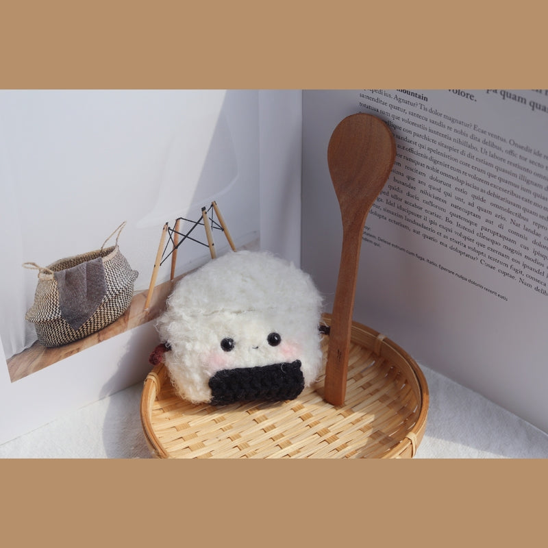 Girl's Cute AirPods Pro Cases Crochet White Handmade Kawaii AirPods 1/2 Case Rice Balls Airpod Case Cover