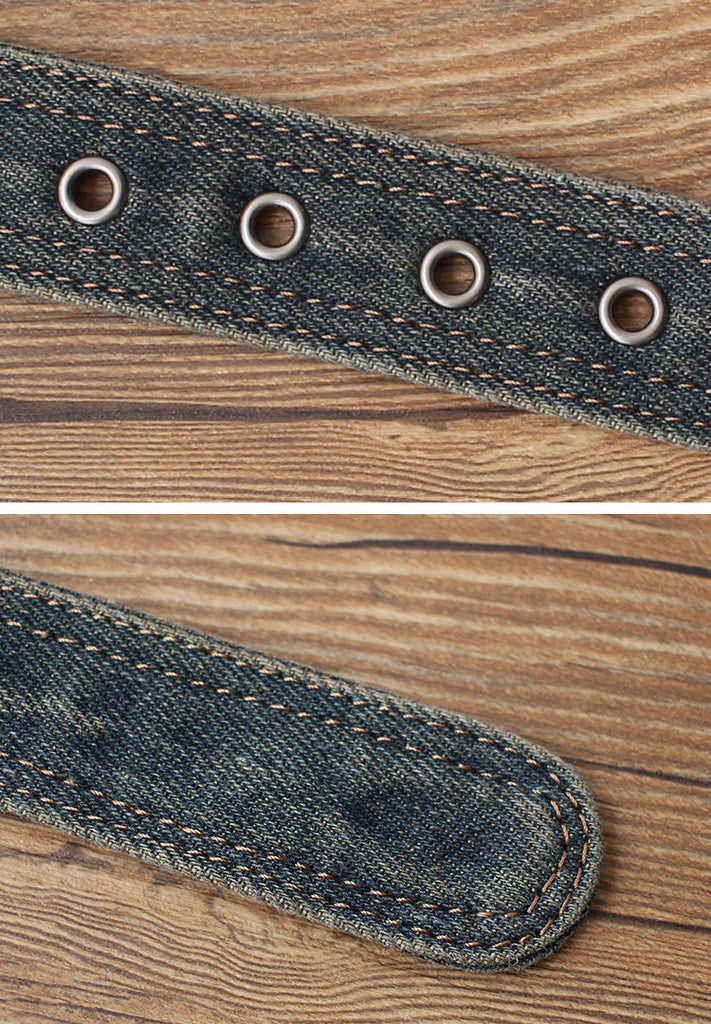 Cool Blue Denim Slim Belts Denim Blue Belt Vintage Denim Belt For