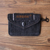 Vintage Womens Black Denim Mini Card Holder with Lanyard Denim Small Card Coin Bag Purse for Women