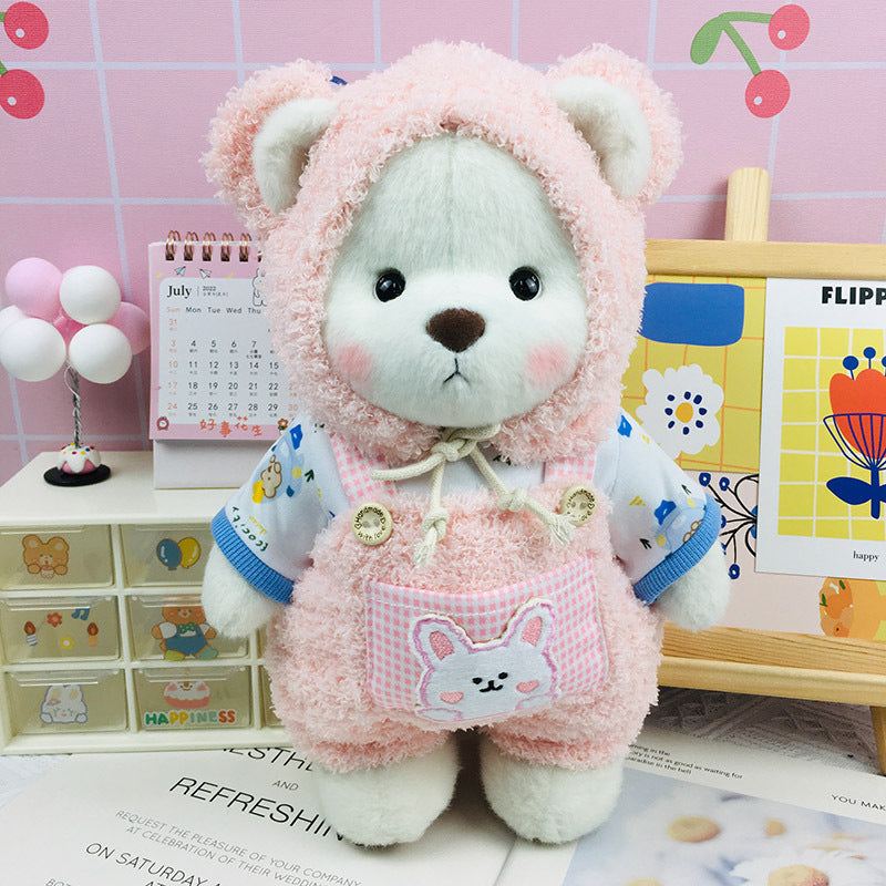 The Best Teddy Bear With Pink Bear Suit Bears Hat Overall Doll Overall Cos Stuffed Bears Toy Christmas Gifts for Her / Girlfriend Mom Kids