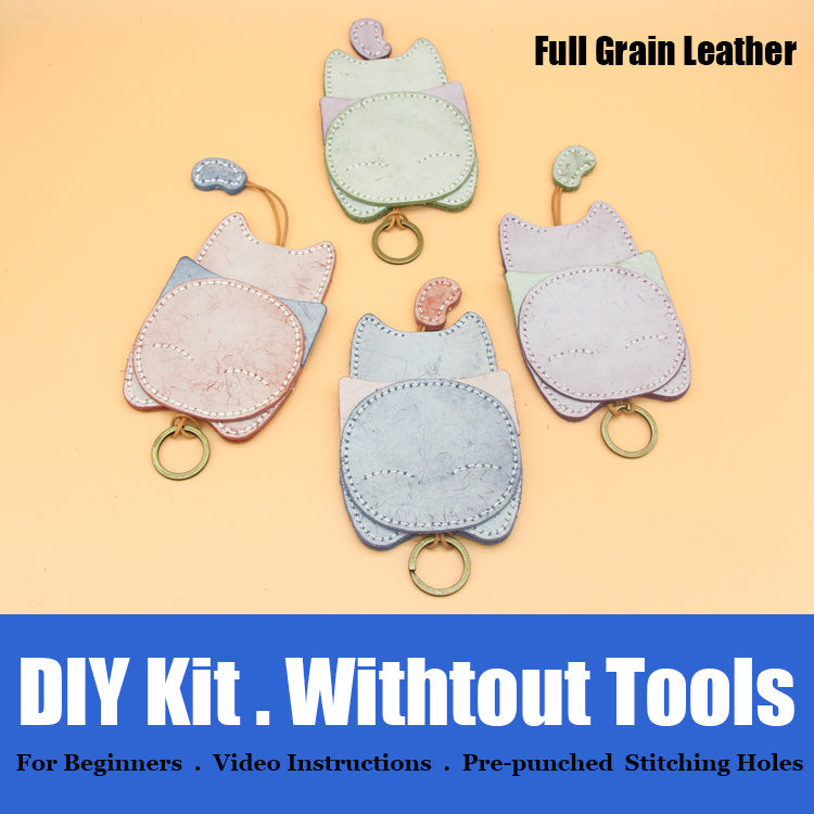 Cute DIY Leather Key Holder Kit DIY Waxed Leather Projects DIY Leather Womens KeyChain DIY Leather KeyRing Kit