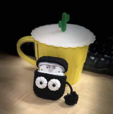 Girl's Cute AirPods Pro Cases Knit The Soot Sprites Handmade Kawaii AirPods 1/2 Case Black Airpod Case Cover