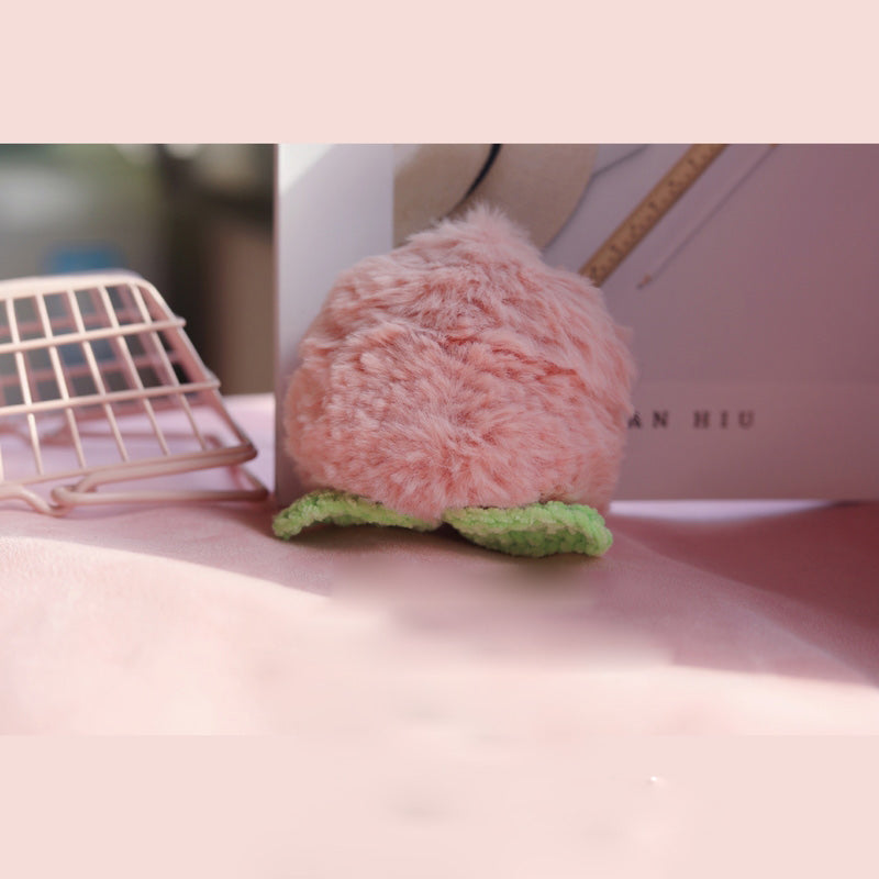 Girl's Cute AirPods Pro Cases Hairy Pink Peach Handmade Kawaii AirPods 1/2 Case Peach Airpod Case Cover
