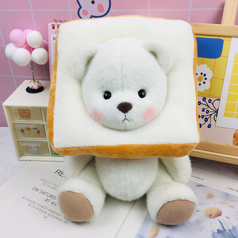 The Best Teddy Bear With Bread Hat Doll Overall Cos Stuffed Bears Toy Christmas Gifts for Her / Girlfriend Mom Kids