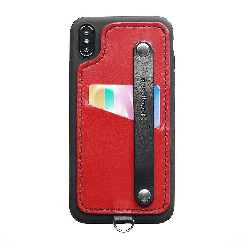 Handmade Red Leather iPhone XS XR XS Max Case with Card Holder CONTRAST COLOR iPhone X Leather Case - iwalletsmen