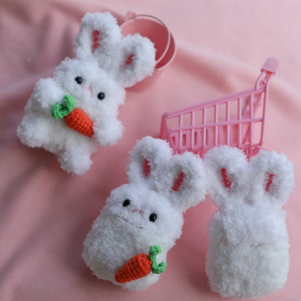 Girl's Cute AirPods 1/2 Cases Crochet Bunny Handmade Kawaii AirPods Pro Case Bunny Airpod Case Cover