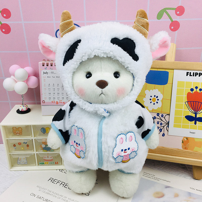 The Best Teddy Bear With Cow Suit Doll Cos Stuffed Bears Toy Christmas Gift for Her / Girlfriend Mom Kids