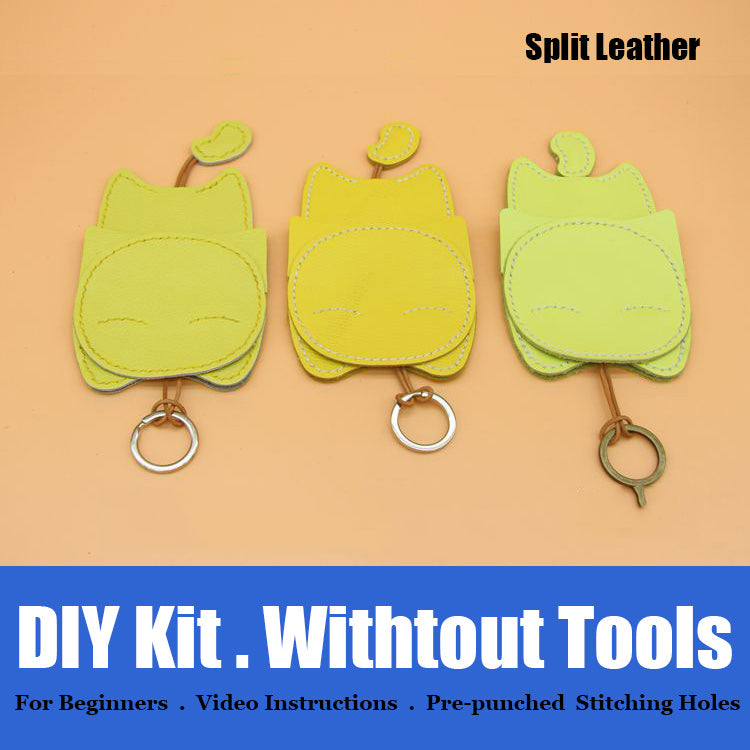 Cute DIY Leather Key Holder Kits DIY Eco Leather Projects DIY Leather Womens KeyChain DIY Leather KeyRing Kit