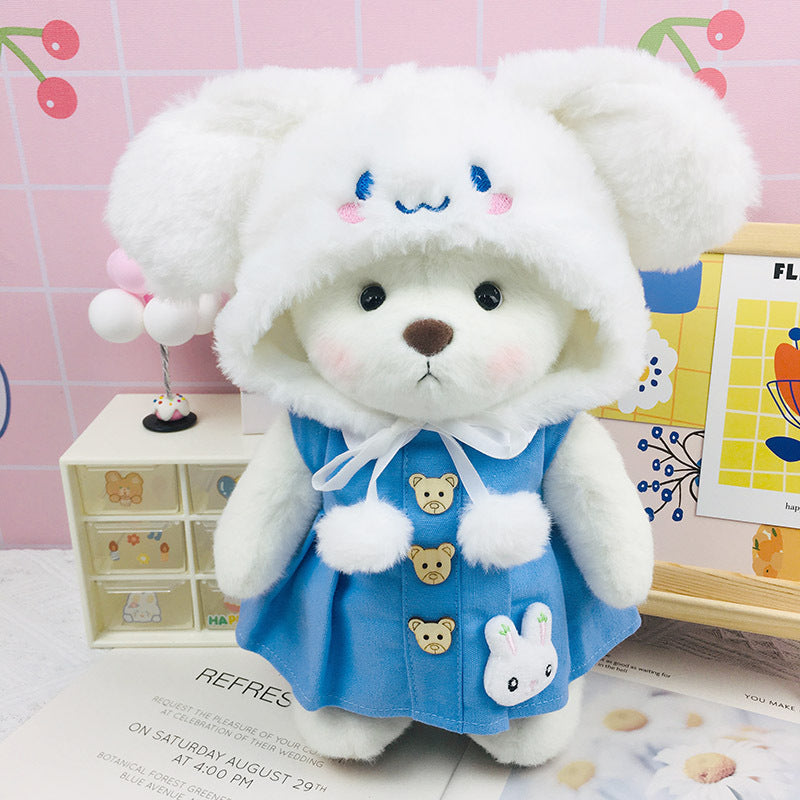 The Best Teddy Bear With Blue Dress Bunny Hat Doll Cos Stuffed Bears Toy  Christmas Gifts for Her / Girlfriend Mom Kids