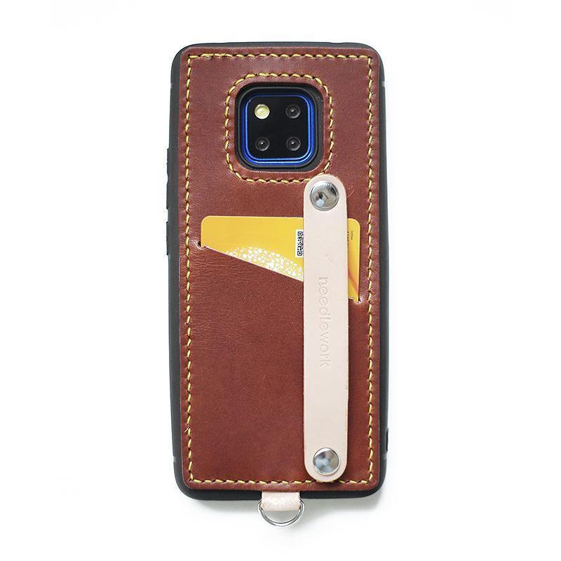Handmade Coffee Leather Huawei Mate Pro Case with Holder CONTR – Feltify