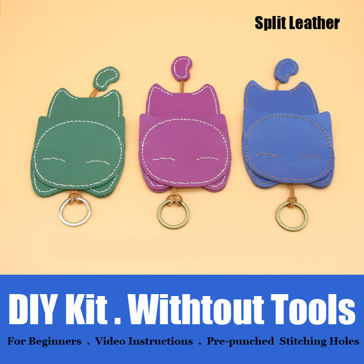 Cute DIY Leather Key Holder Kits DIY Eco Leather Project DIY Leather Womens KeyChain DIY Leather KeyRing Kit