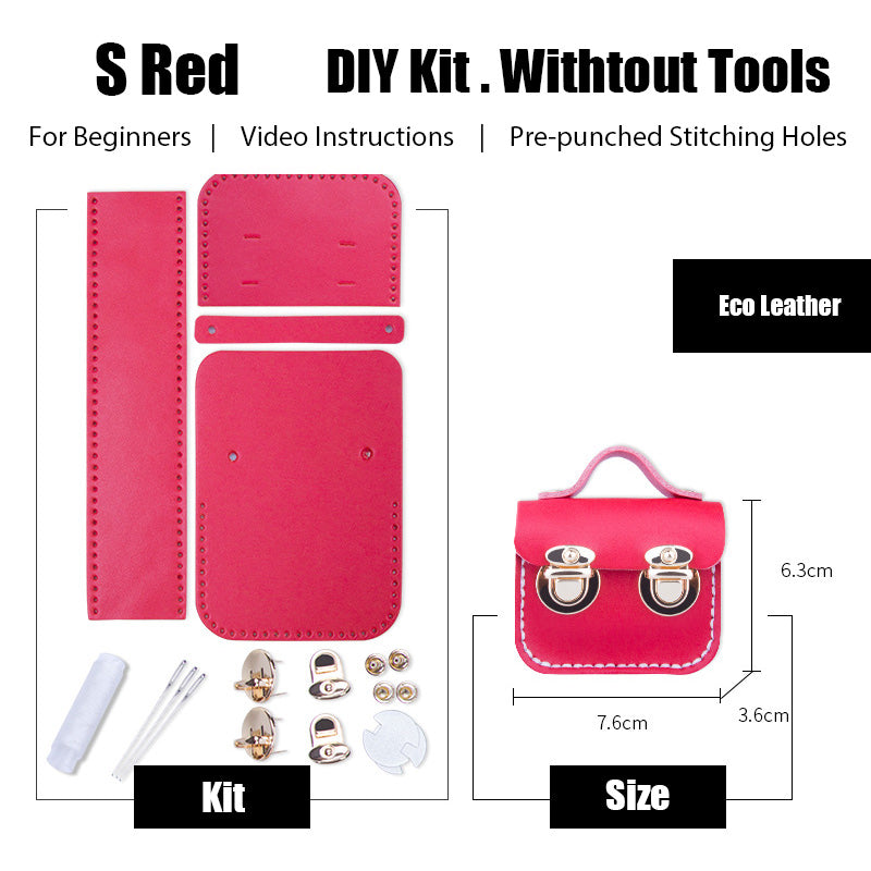 DIY Leather AirPods Case Kits DIY Leather Mini Satchel Bag Kit DIY Red Leather Projects DIY Leather Pouch Kit