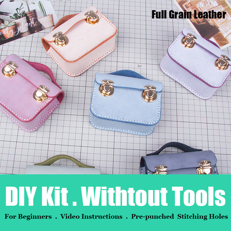 DIY Leather AirPods Case Kit DIY Leather Mini Satchel Bag Kits DIY Waxed Leather Projects DIY Leather Pouch Kit