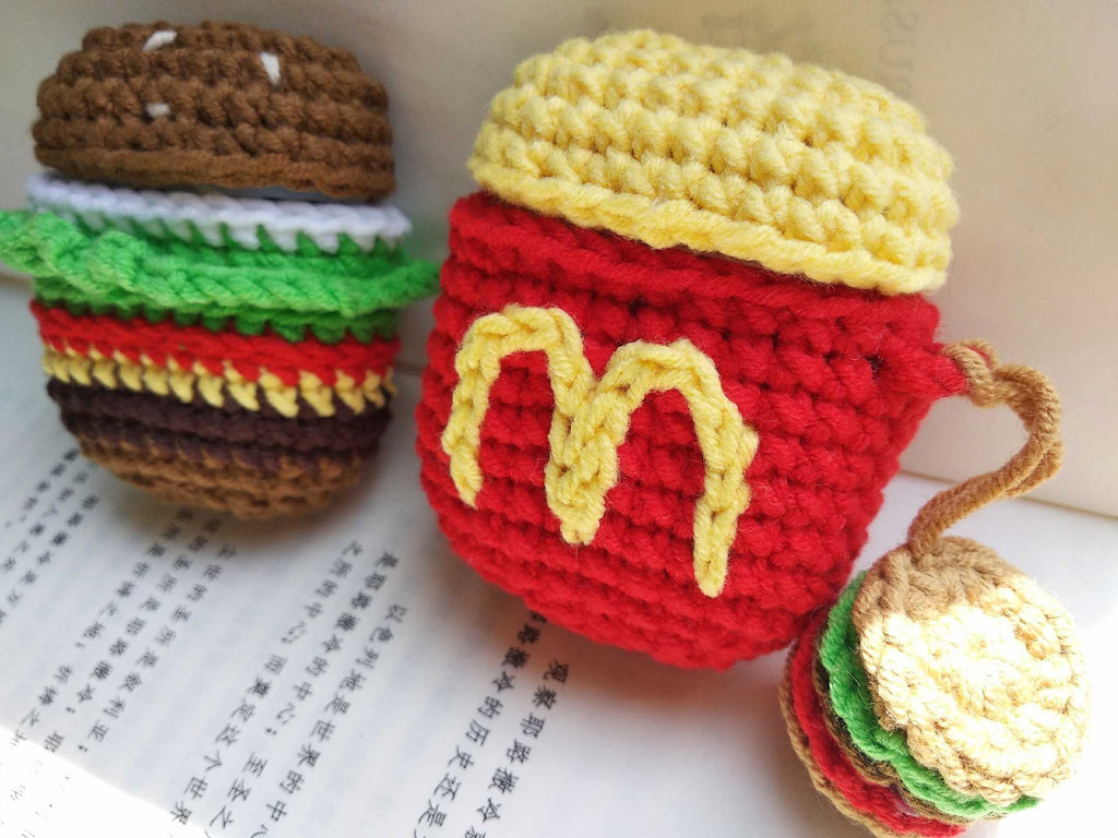 Girl's Cute AirPods 1/2 Cases Hamburger Handmade Hamburger AirPods