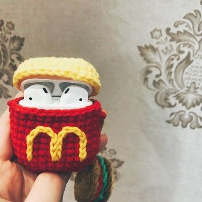 Girl's Cute AirPods 1/2 Cases McDonald's Handmade Hamburger AirPods Pro Case Red Airpod Case Cover