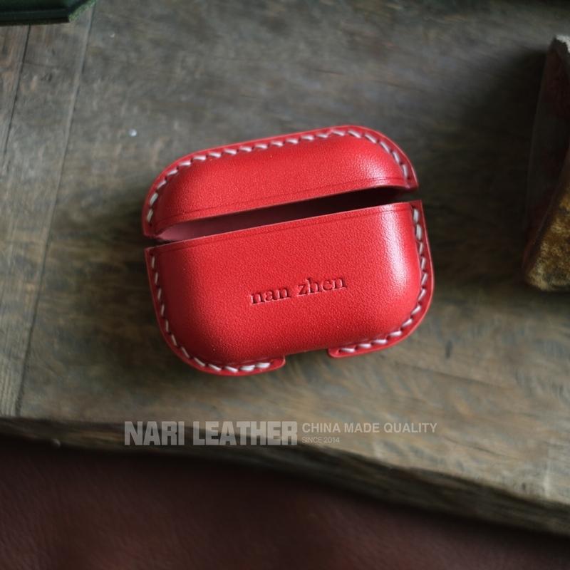 Personalized Red Leather AirPods Pro Case Custom Red Leather Pro AirPods Case Airpod Case Cover