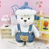 The Best Teddy Bear With Corduroy Overall Shark Hat Doll Overall Cos Stuffed Bears Toy Christmas Gifts for Her / Girlfriend Mom Kids
