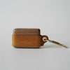 Tan Wood Leather AirPods Pro Case with Clip Strap Leather 1,2 AirPods Case Airpod Case Cover - iwalletsmen
