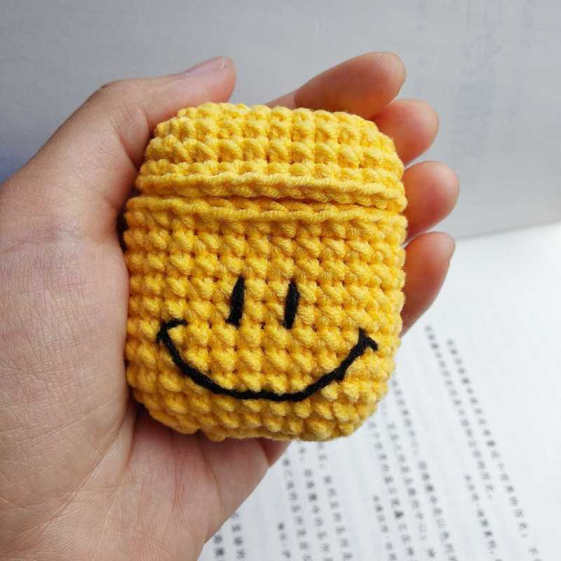 Girl's Cute AirPods Pro Cases Knit Emoji Handmade Kawaii AirPods 1/2 Case Emoji Airpod Case Cover