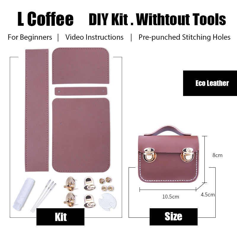 DIY Leather AirPods Case Kits DIY Leather Mini Satchel Bag Kit DIY Coffee Leather Projects DIY Leather Pouch Kit