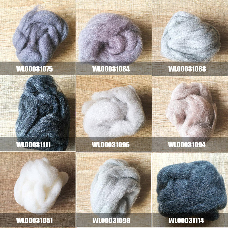 Needle felted supplies wool felting Gray wool Roving for felting short fabric
