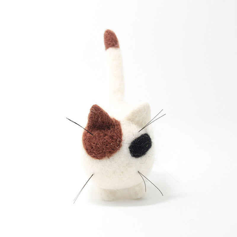 Needle Felted Felting project Animals Cat Kitten White Cute Craft