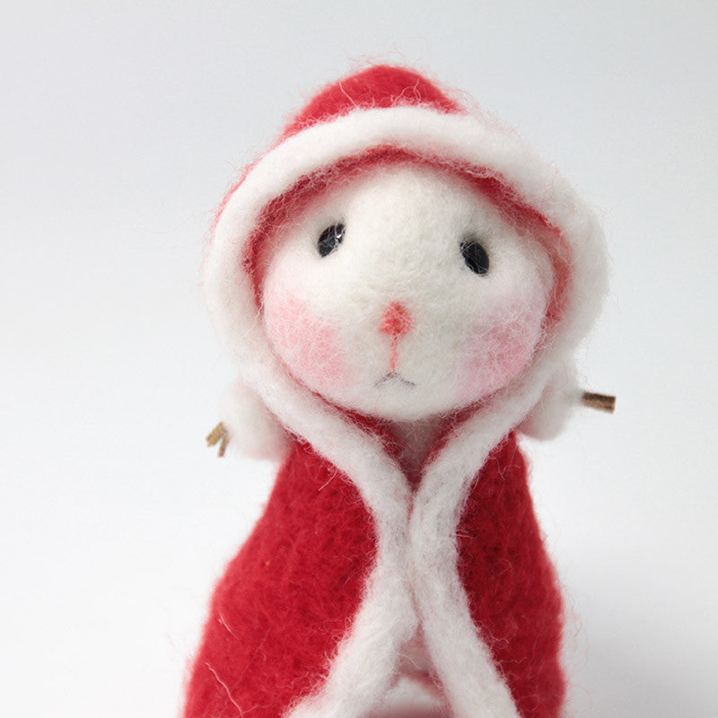 Needle Felted Felting project Animals Cute Red Robe Mouse