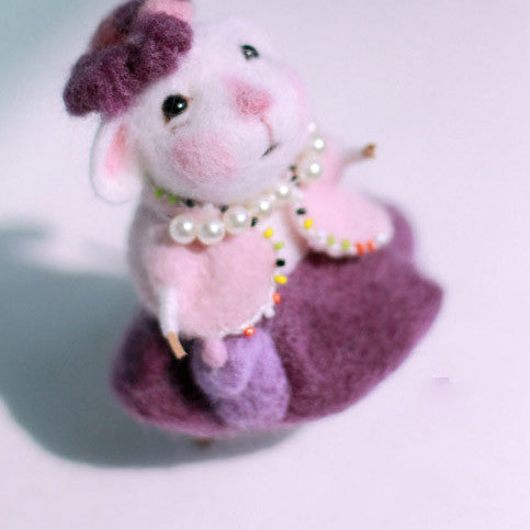 Needle Felted Felting project wool Animals Cute Mouse Grandma - Feltify