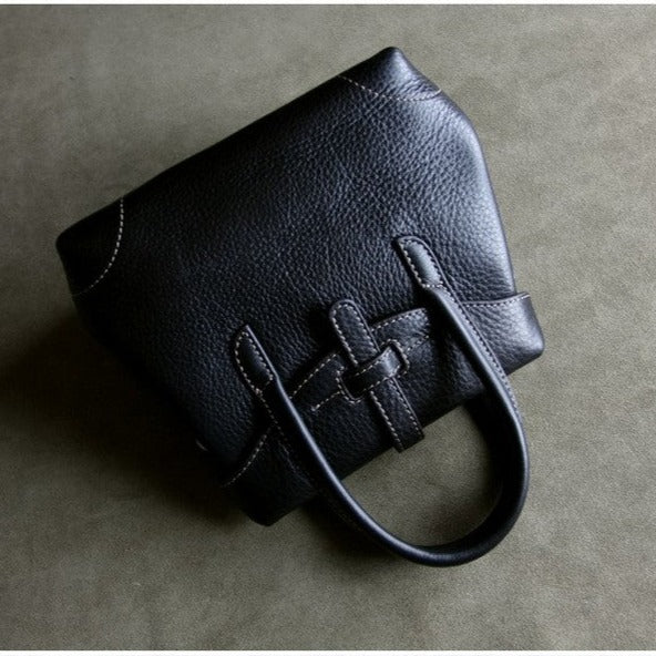 Small Womens Black Leather Handbag Purse Leather Navy Mini Shoulder Bag Handbag Purse for Ladies
