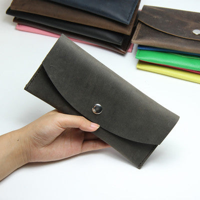 FREEBLOSS DIY Leather Wallet Kit Faux Leather Pouch Kit Minimalist Long  Leather Wallet for Men Women Handmade Wallet Gifts