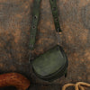 Vintage Green Leather Womens Saddle Shoulder Bag Saddle Crossbody Purse for Women