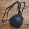 Vintage Mens Denim Mini Pouch with Lanyard Denim Small Card Coin Purse Bag for Women