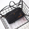 Vintage Mens Denim Wristlet Bag Black Denim Phone Purse with Shoulder Strap for Women