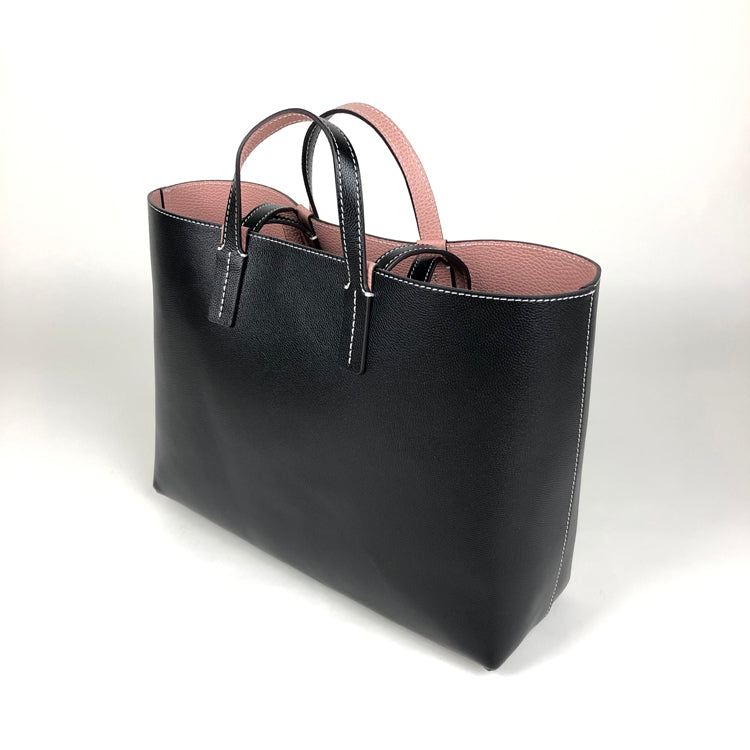 Womens Black Leather Shoulder Tote Bags Best Tote Handbag Shopper Bags Purse for Ladies