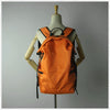 Womens Nylon Large Backpack Bag Orange Nylon Travel Backpack School Rucksack for Ladies