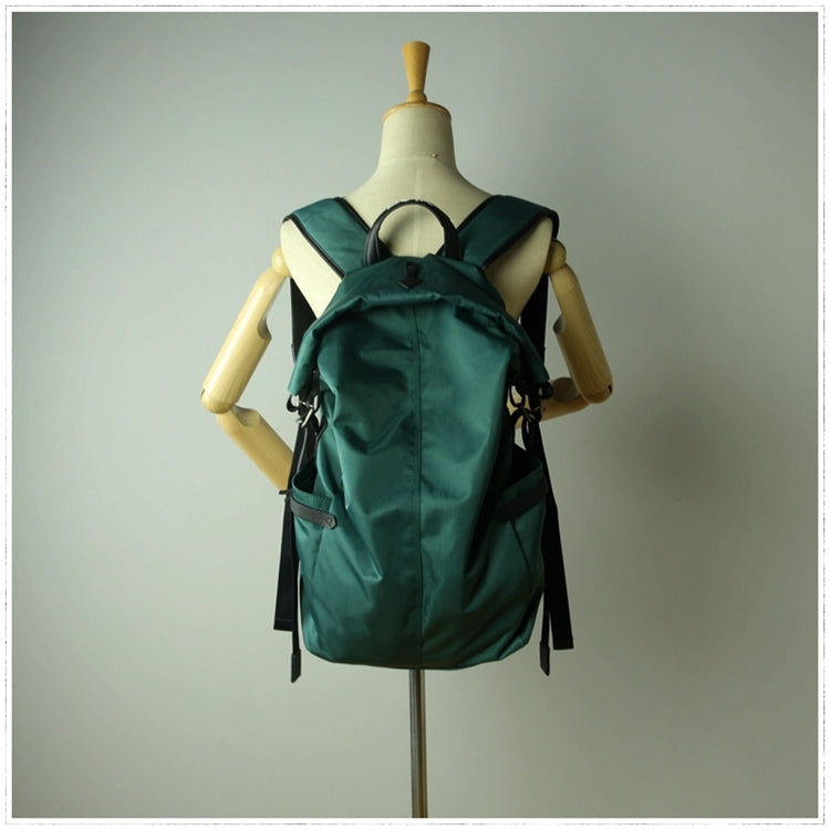 Womens Nylon Large Backpack Bag Dark Green Nylon Travel Backpack School Rucksack for Ladies