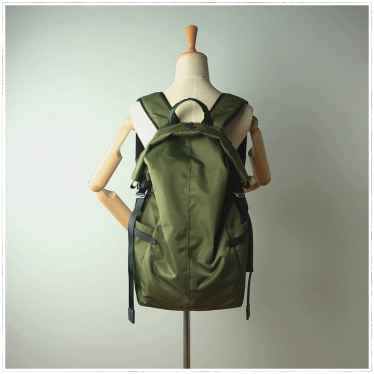 Womens Nylon Large Backpack Bag Army Green Nylon Travel Backpack School Rucksack for Ladies
