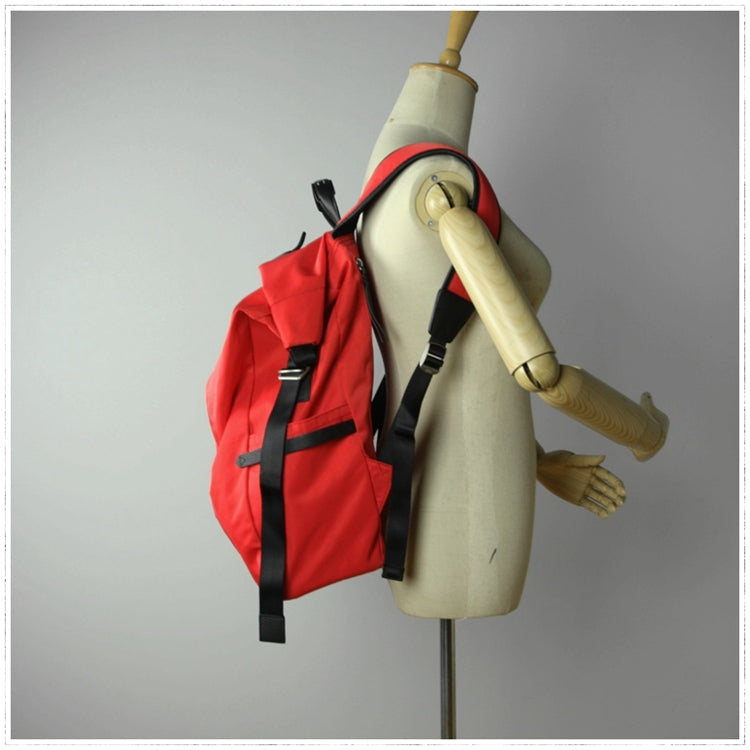 Womens Nylon Large Backpack Bag Red Nylon Travel Backpack School Rucksack for Ladies