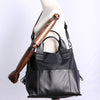Womens Nylon Leather Gym Handbag Bag Womens Black Nylon Gym Purse Nylon Work Shoulder Purse for Ladies
