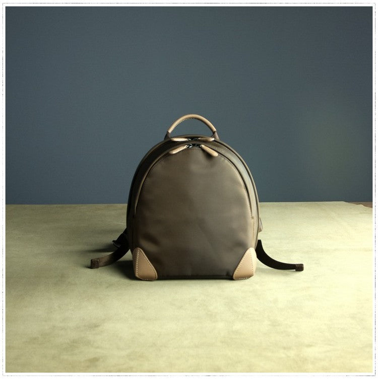 Womens Nylon Small Backpack Bag Coffee Best Mini Backpack Purse Nylon Rucksack for Ladies