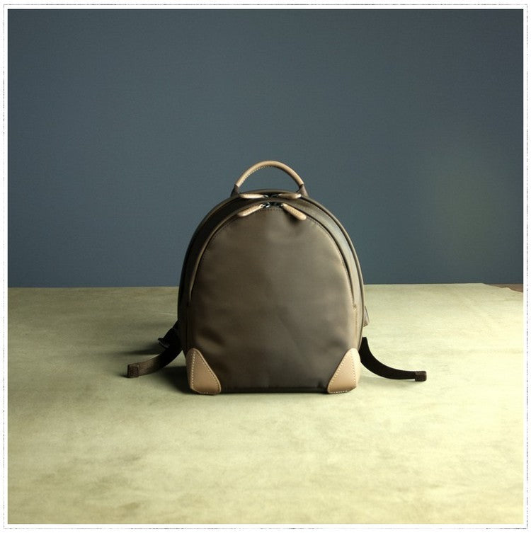Womens Nylon Small Backpack Bag Orange Best Mini Backpack Purse Nylon Rucksack for Ladies